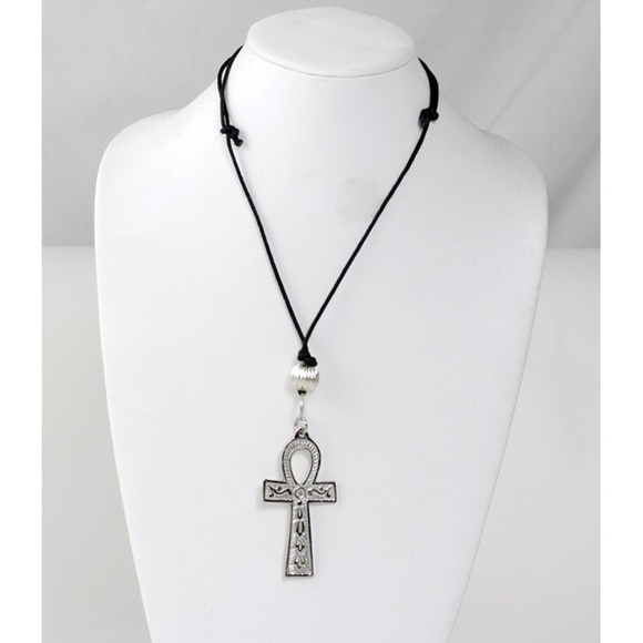 Silver Ankh Necklace: Large (3") - Picture 2 of 2